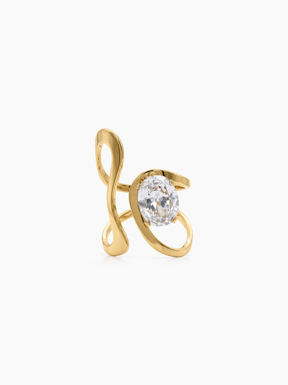 Rilona Solitaire Diamond 18K Gold Plated Women's Ring