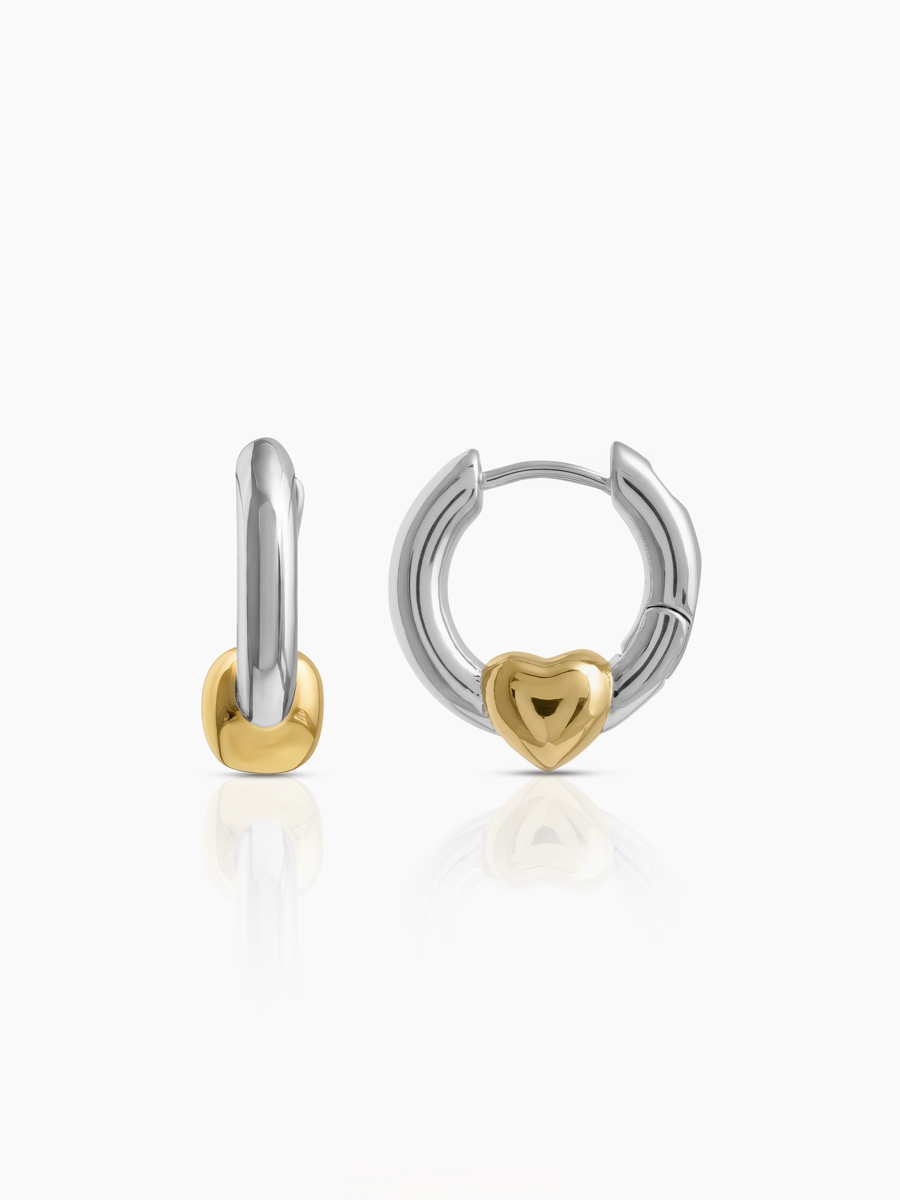 Rina Heart Hoop Earrings - Swashaa