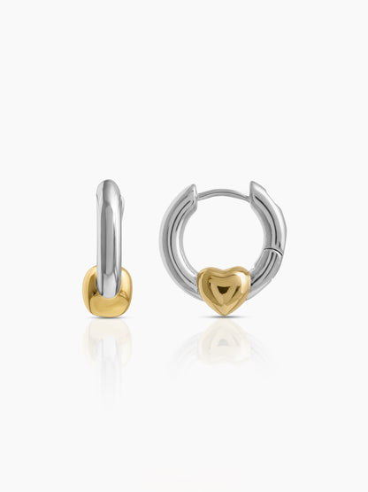 Rina Heart Hoop Earrings - Swashaa