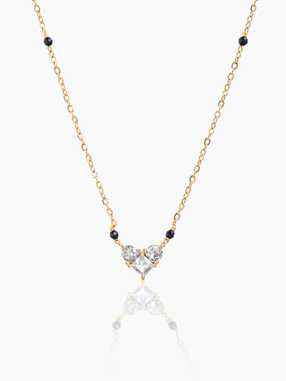 Rivana Trio Diamond Heart Sihouette 18K Gold Plated Mangalsutra