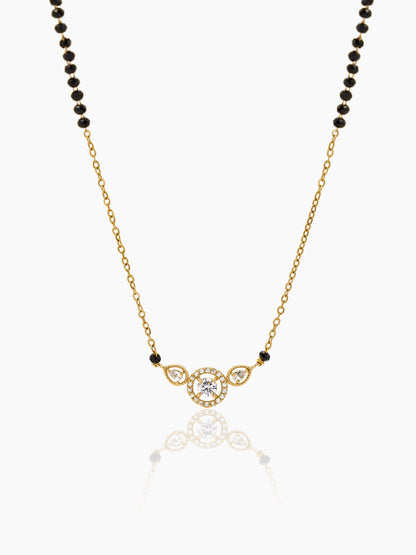 Rivya Teardrop Shaped CZ Diamond 18K Gold Plated Mangalsutra