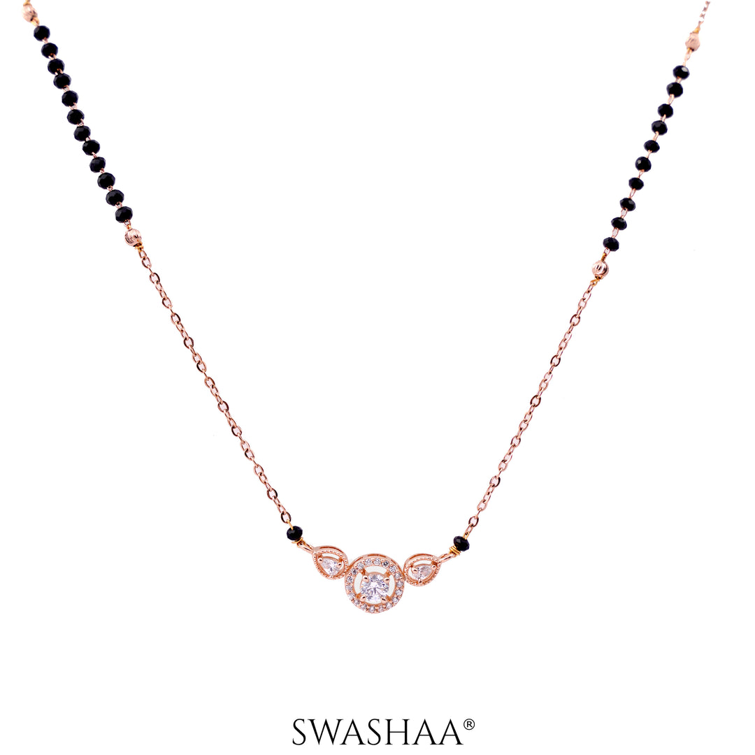 Rivya Solitaire Rosegold Plated Mangalsutra