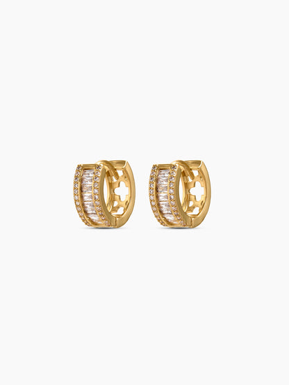 Rizelle Baguette 18K Gold Plated Women's Hoop Earrings