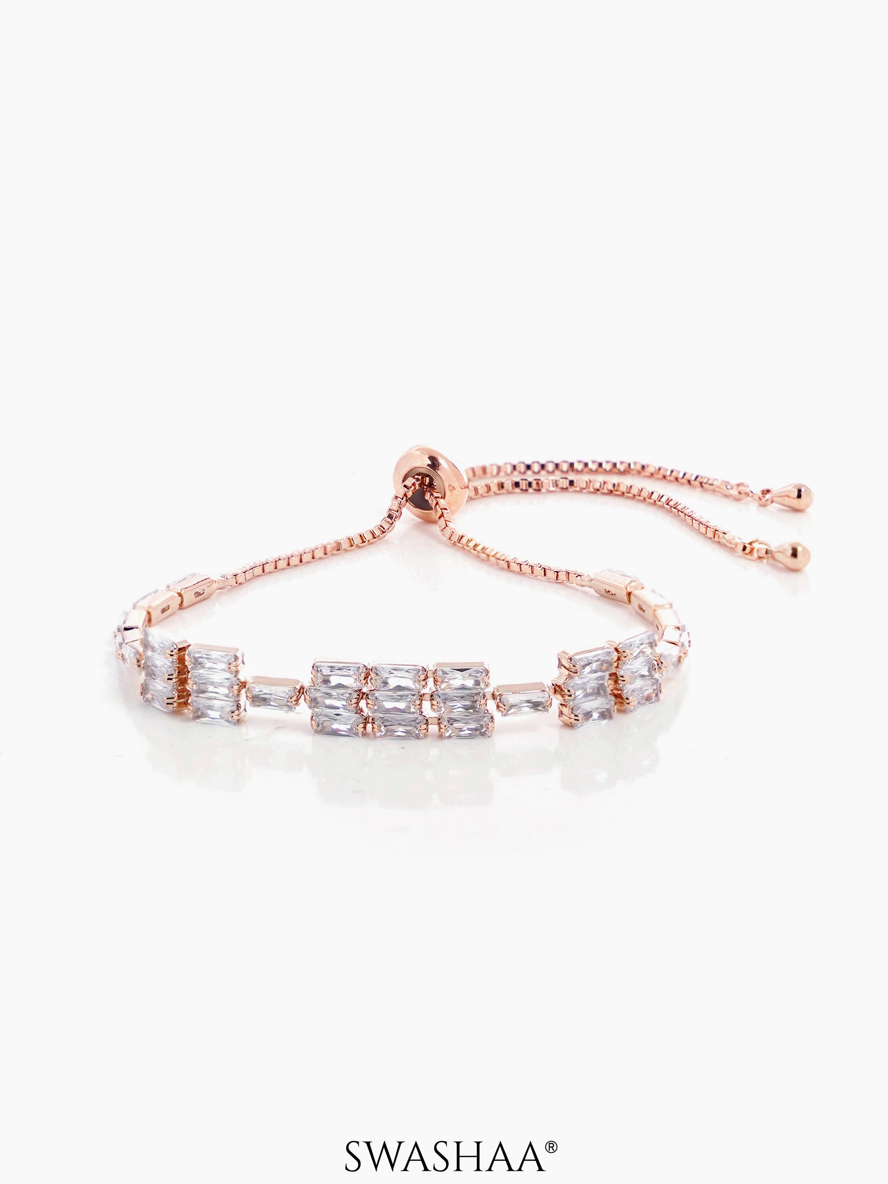 Roba Diamond Charm Rosegold Plated Loose Bracelet