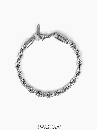 Rope Chain Silver Men's Bracelet