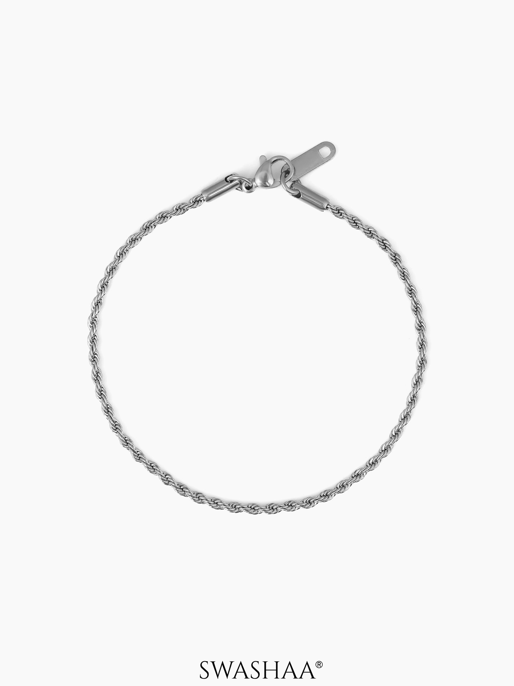 Rope Chain Silver Men's Bracelet