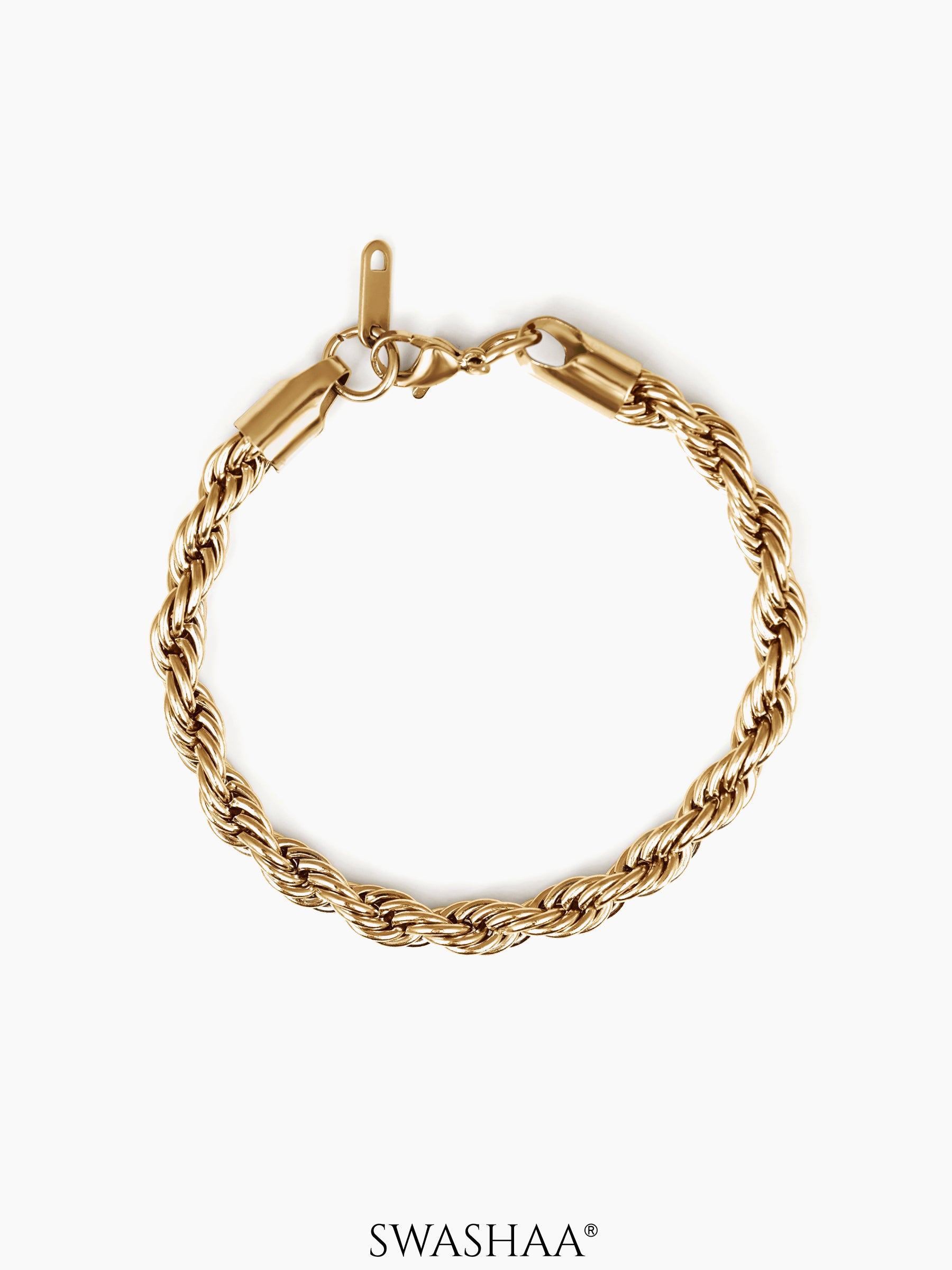 Rope Chain 18K Gold Plated Men's Bracelet