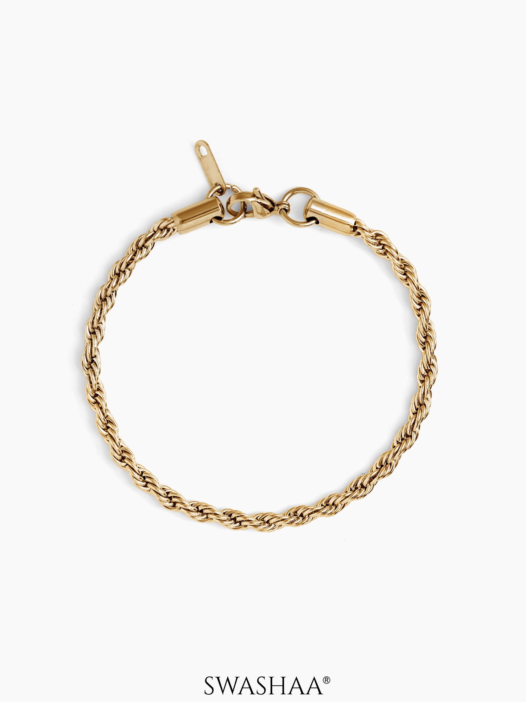 Rope Chain 18K Gold Plated Men's Bracelet