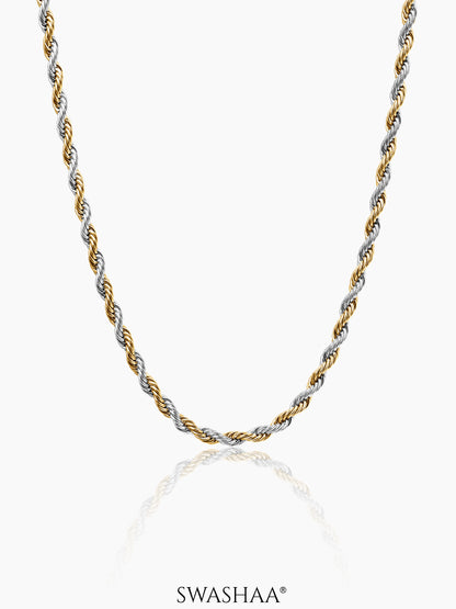 Rope Twisted Texture  Two Tone Women's Chain