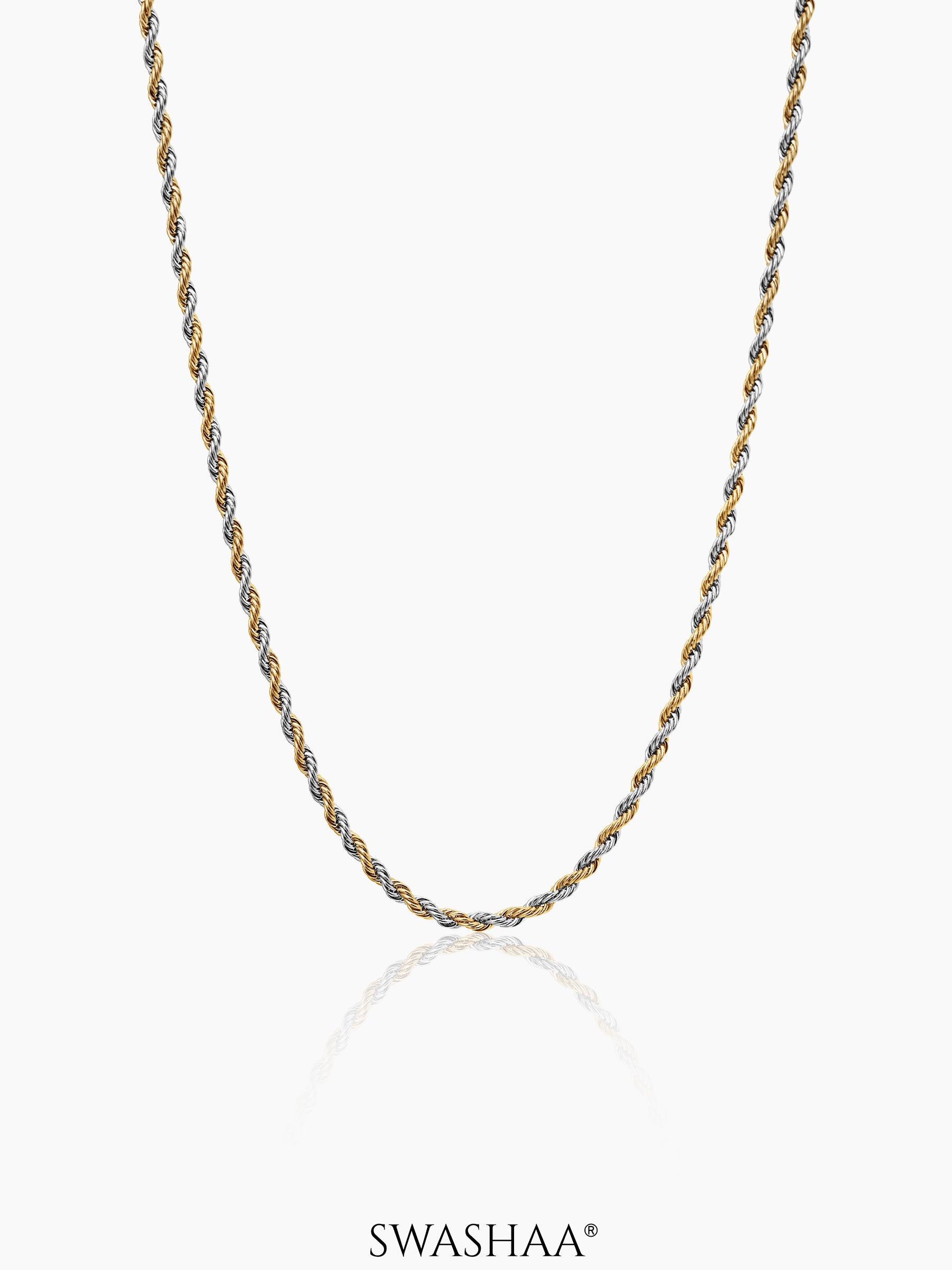 Rope Twisted Link Two Tone 2 MM Men's Chain