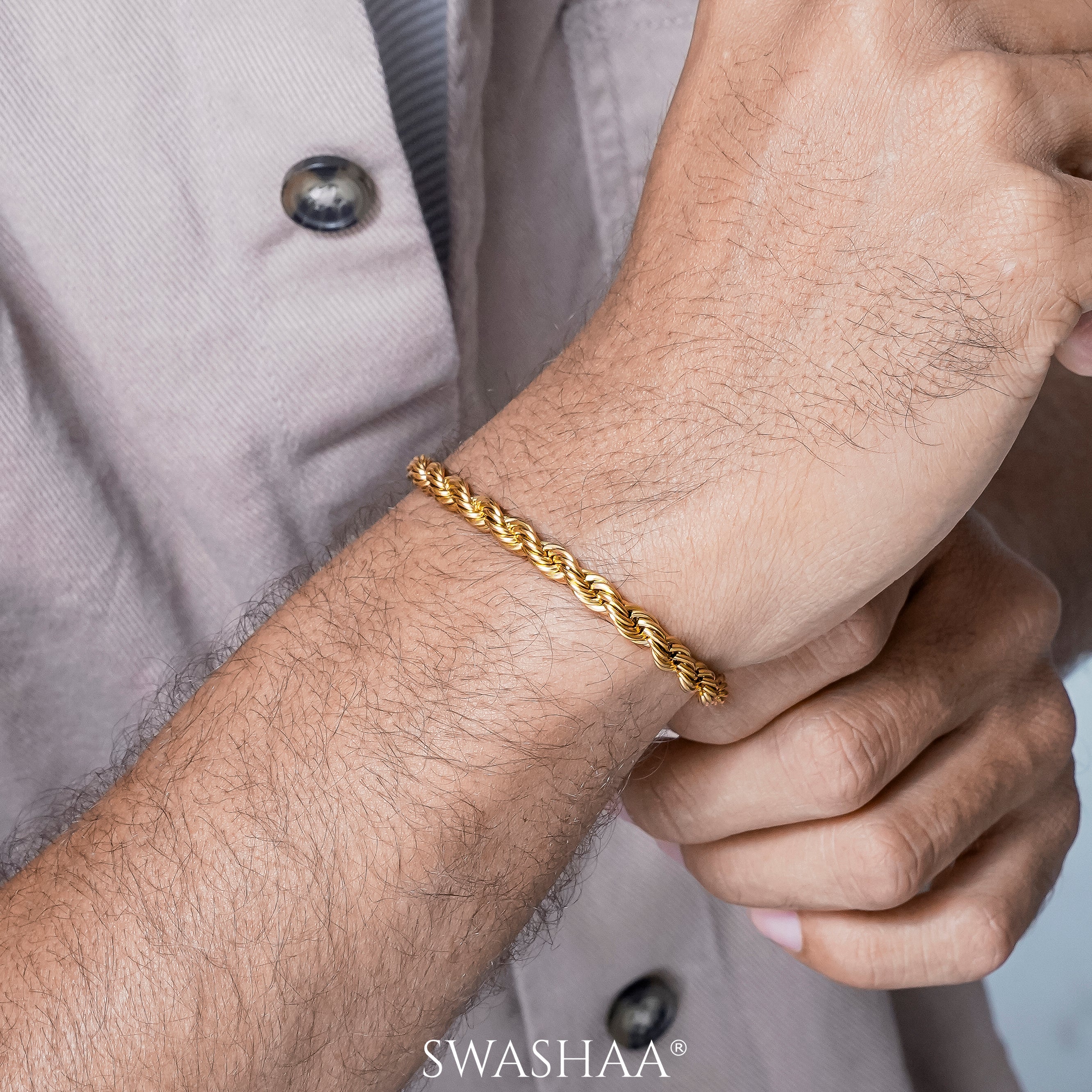 Men's Cuban Link Bracelet in 18K Gold Plating - MYKA