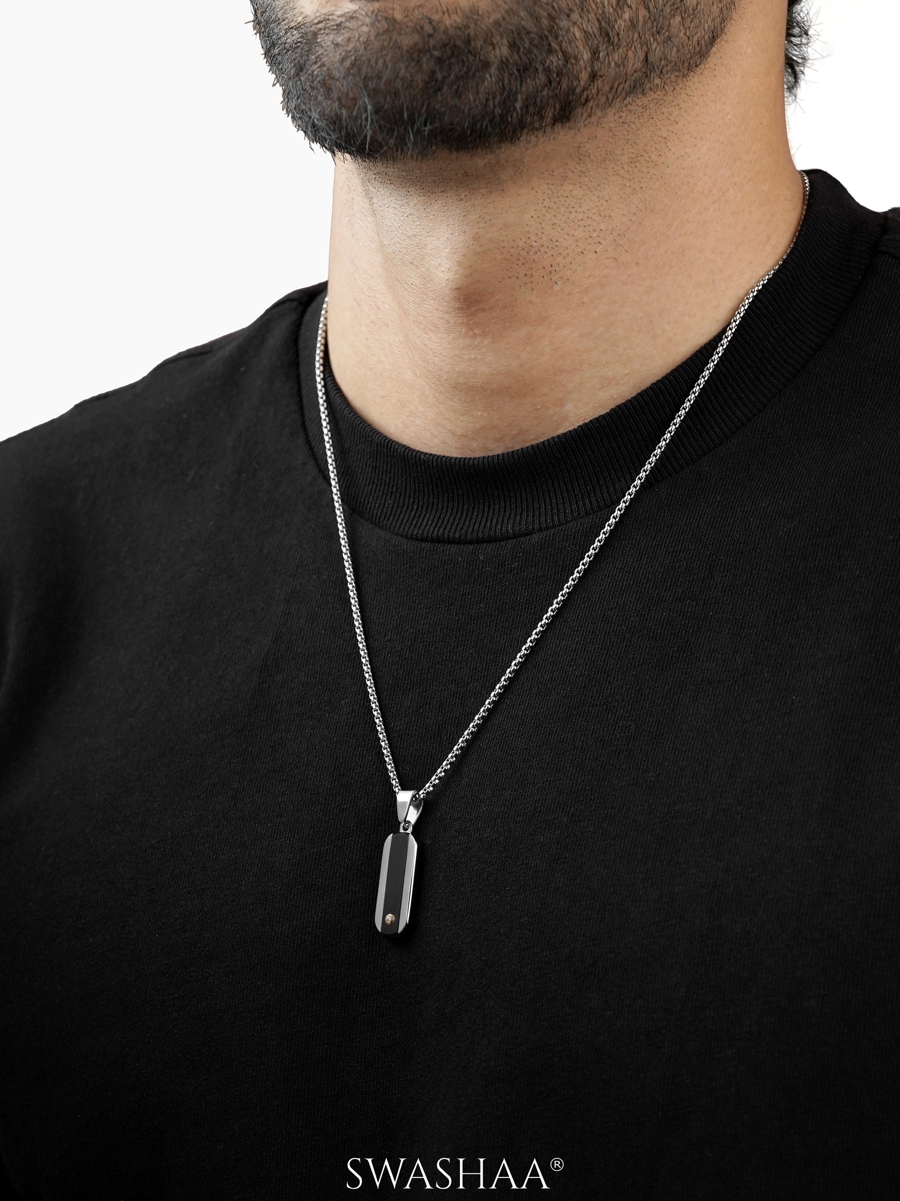 Ronin Core Capsule Black Silver Men's Chain Pendant