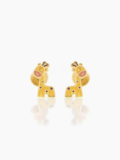 Rooh Giraffe Charm 18K Gold Plated Kid's Stud  Earrings