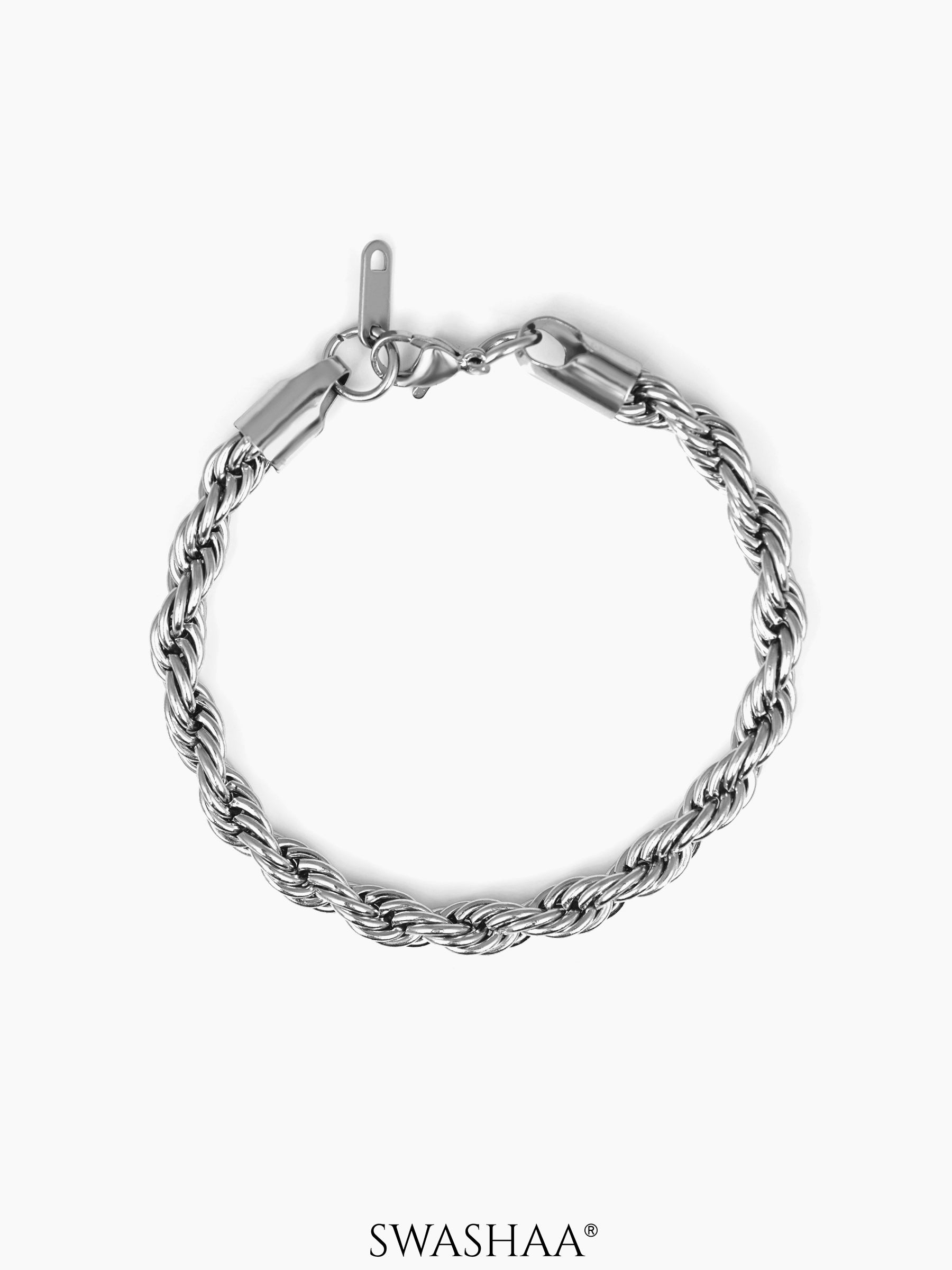 Rope Chain Silver Men's Bracelet