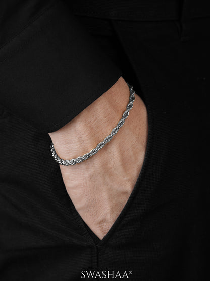 Rope Chain Silver Men's Bracelet
