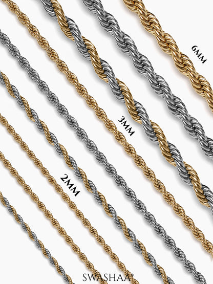 Rope Twisted Link Men's Chain