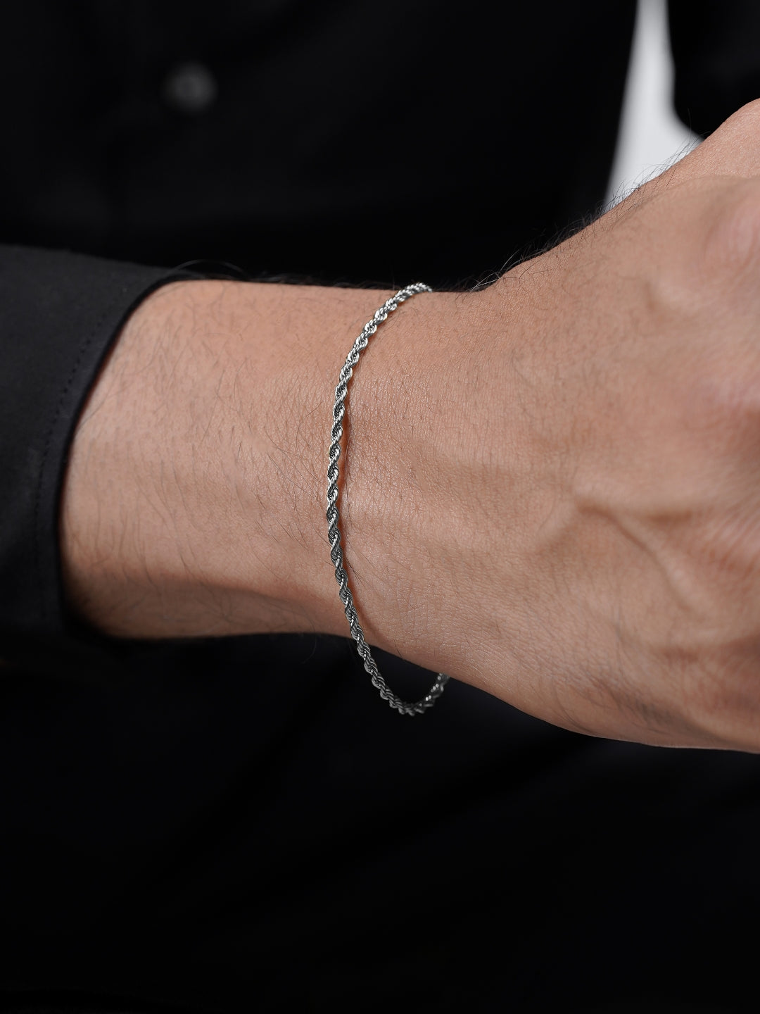 Rope Chain 2MM Silver Men's Bracelet