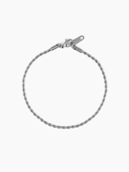 Rope Chain 2MM Silver Men's Bracelet