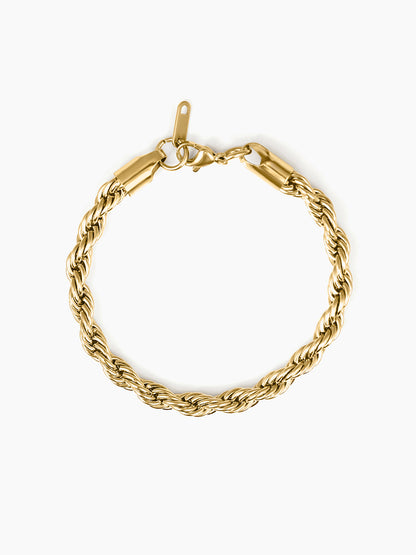 Rope Chain 18K Gold Plated Men's Bracelet