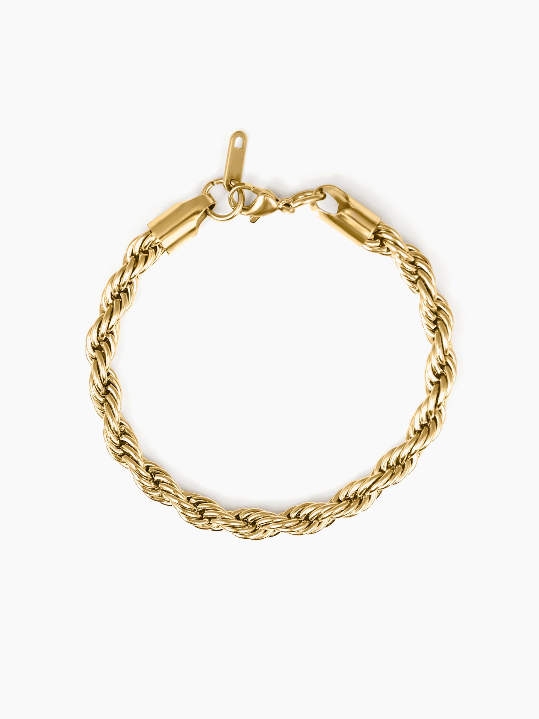 Rope Twisted Links 18K Gold Plated Loose Chain Bracelet