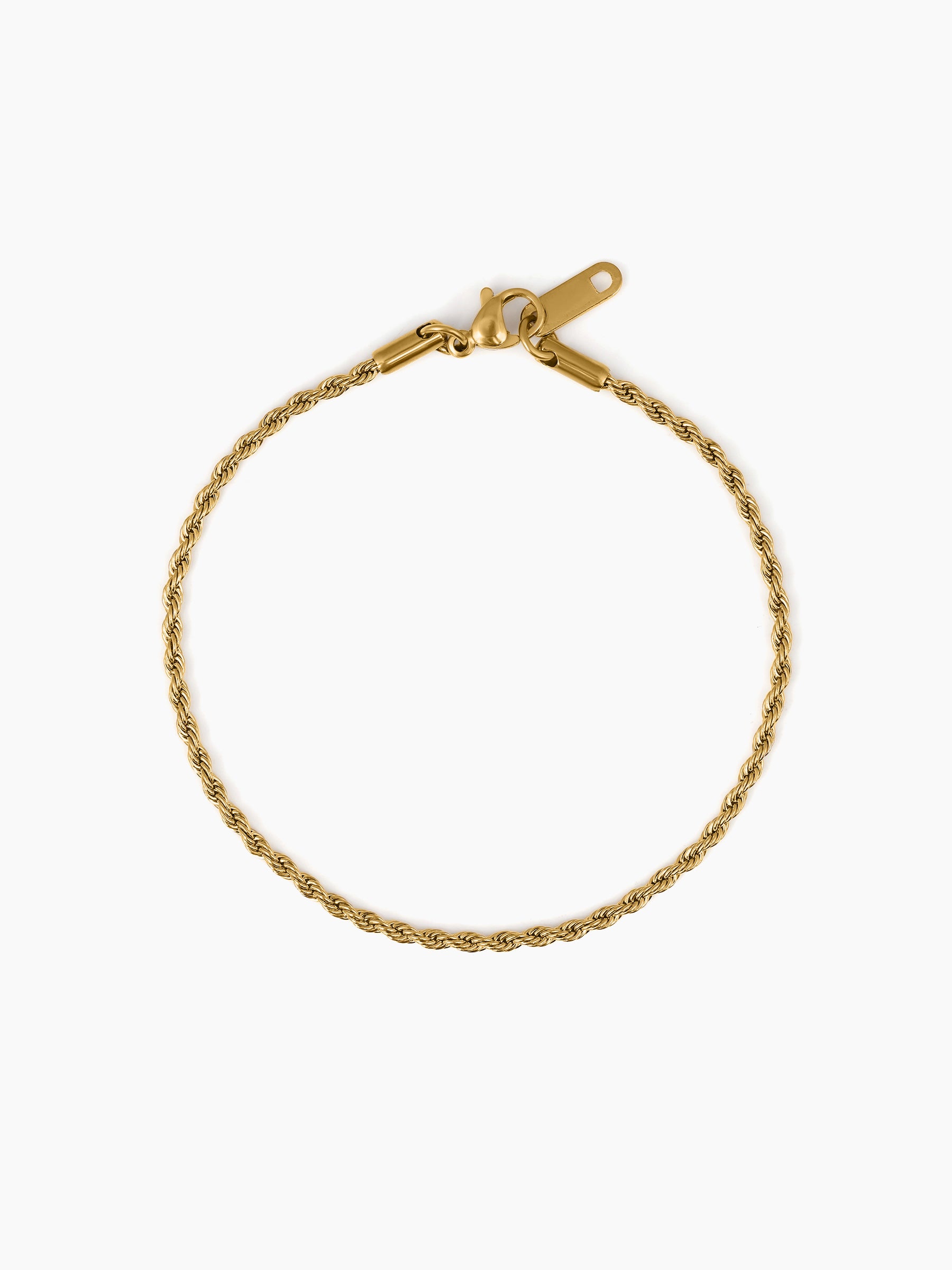 Rope Twisted Links 18K Gold Plated Loose Chain Bracelet