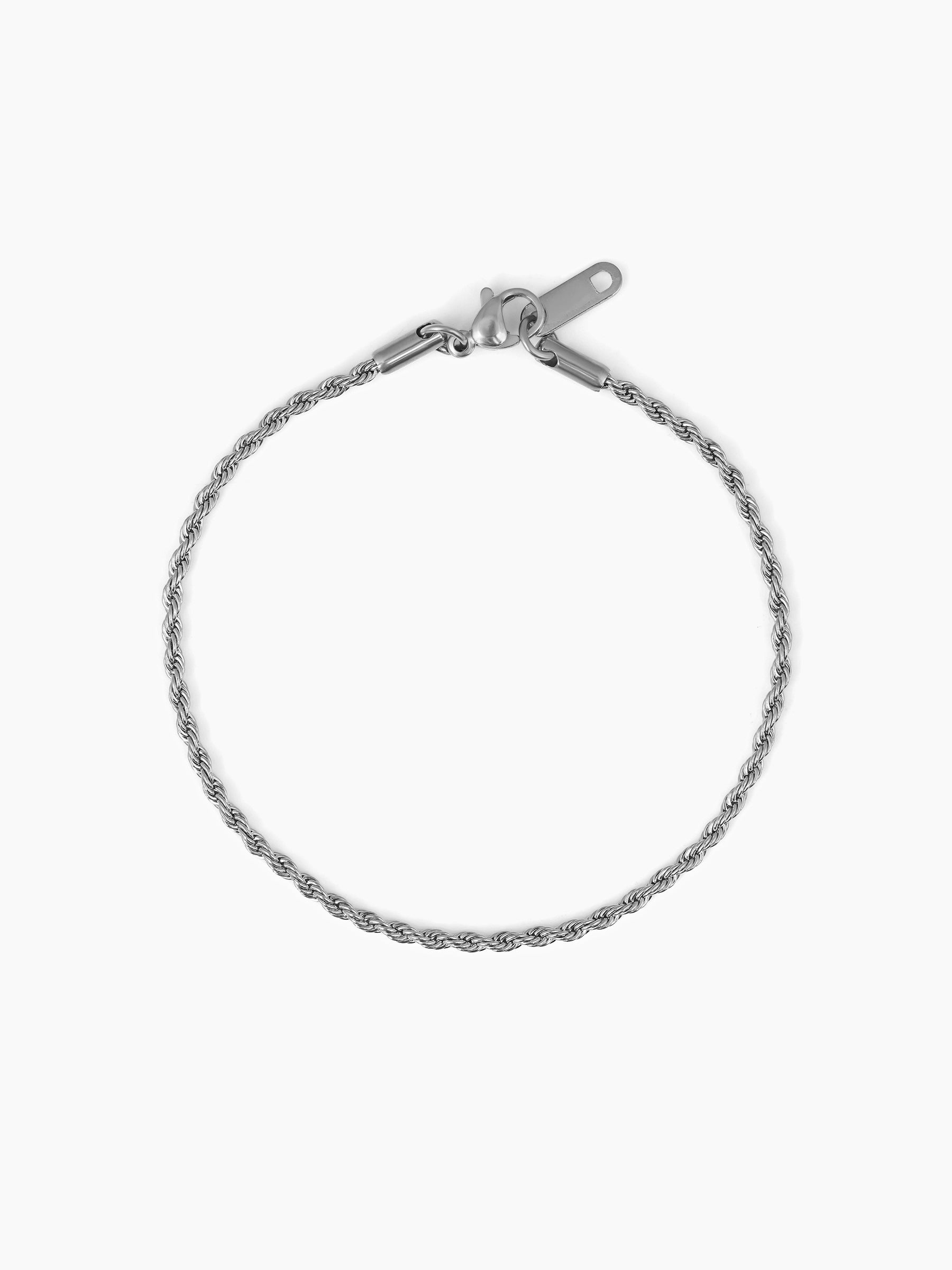 Rope Chain Silver Men's Bracelet