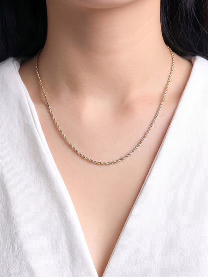 Rope Twisted Texture  Two Tone Women's Chain
