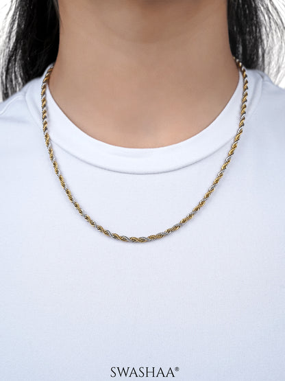 Rope Twisted Texture  Two Tone Women's Chain