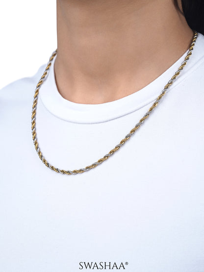 Rope Twisted Texture  Two Tone Women's Chain