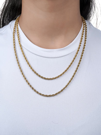 Rope Twisted Texture 18K Gold Plated Women's Chain