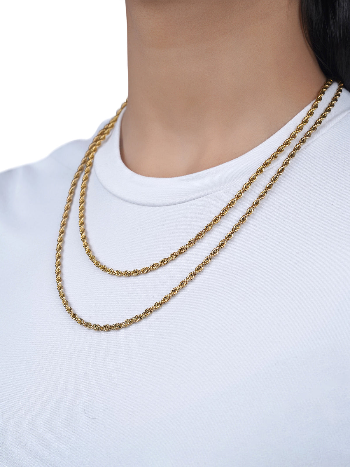Rope Twisted Texture 18K Gold Plated Women's Chain
