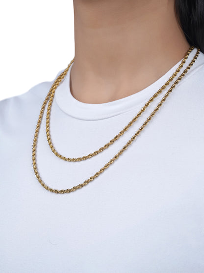 Rope Twisted Texture 18K Gold Plated Women's Chain