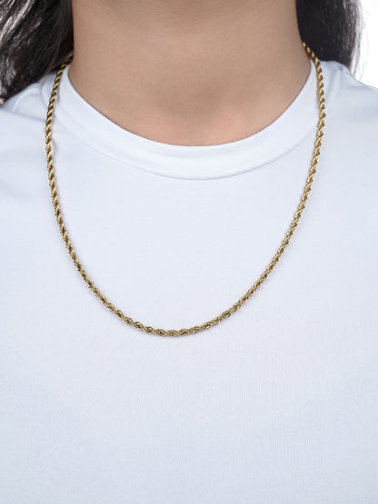 Rope Twisted Texture 18K Gold Plated Women's Chain