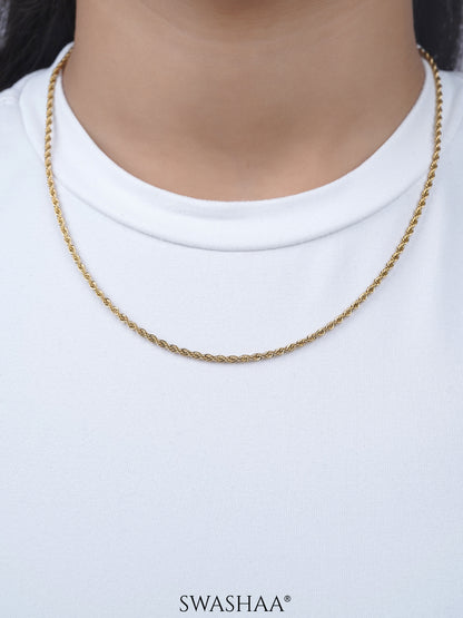 Rope Twisted Texture 18K Gold Plated Women's Chain