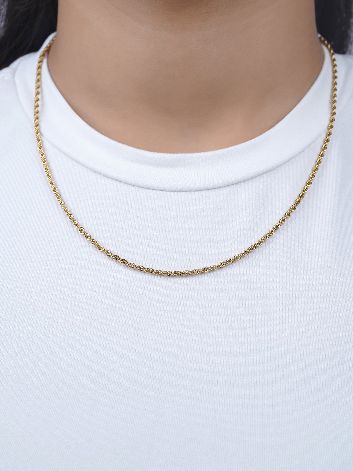 Rope Twisted Texture 18K Gold Plated Women's Chain