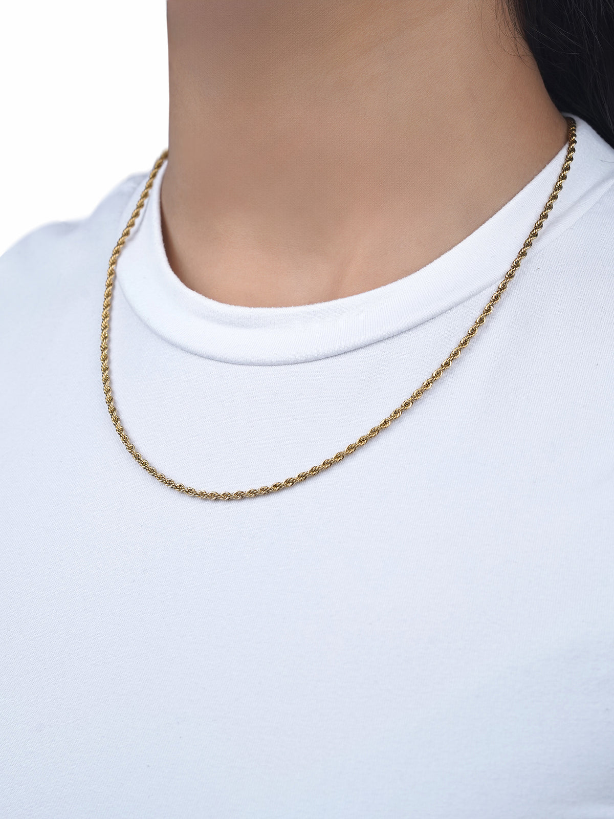 Rope Twisted Texture 18K Gold Plated Women's Chain