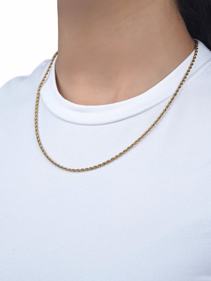 Rope Twisted Texture 18K Gold Plated Women's Chain