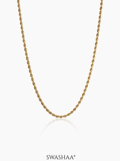 Rope Twisted Texture 18K Gold Plated Women's Chain