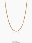 Rope Twisted Texture 18K Gold Plated Women's Chain