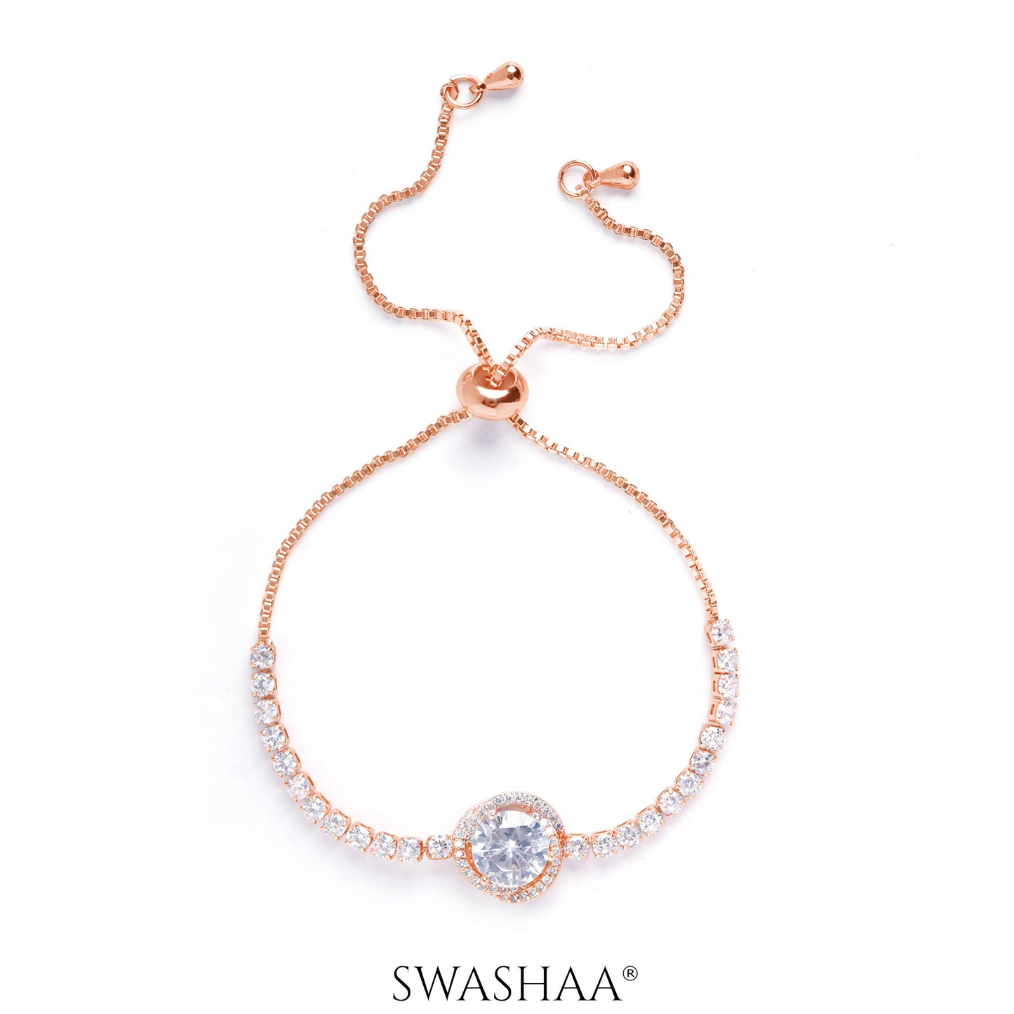 Rose Solitaire Rosegold Plated Bracelet