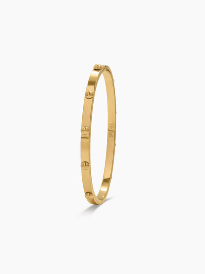 Rosina Orb Dot 18K Gold Plated Band Bangle Women's Solid Bracelet