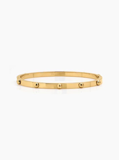 Rosina Orb Dot 18K Gold Plated Band Bangle Women's Solid Bracelet