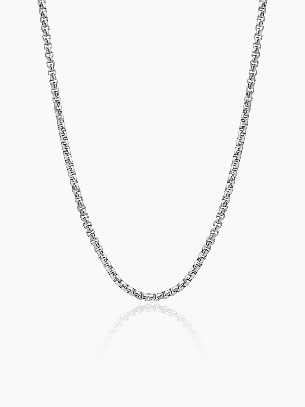 Round Box Silver 4MM Men's Chain
