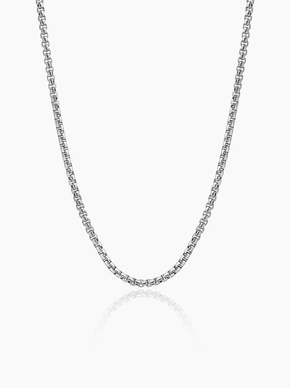 Round Box Silver 4MM Men's Chain