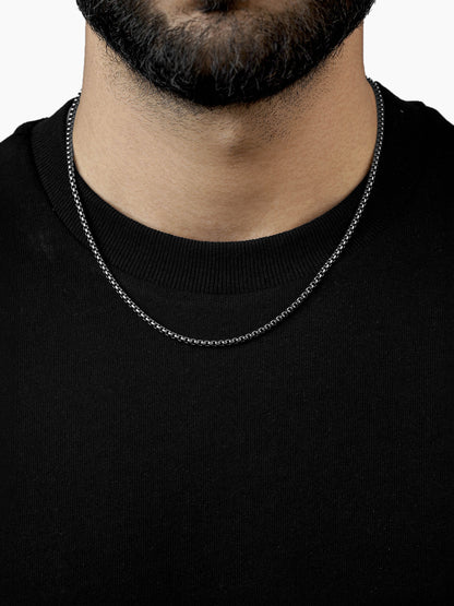 Round Box Silver 4MM Men's Chain