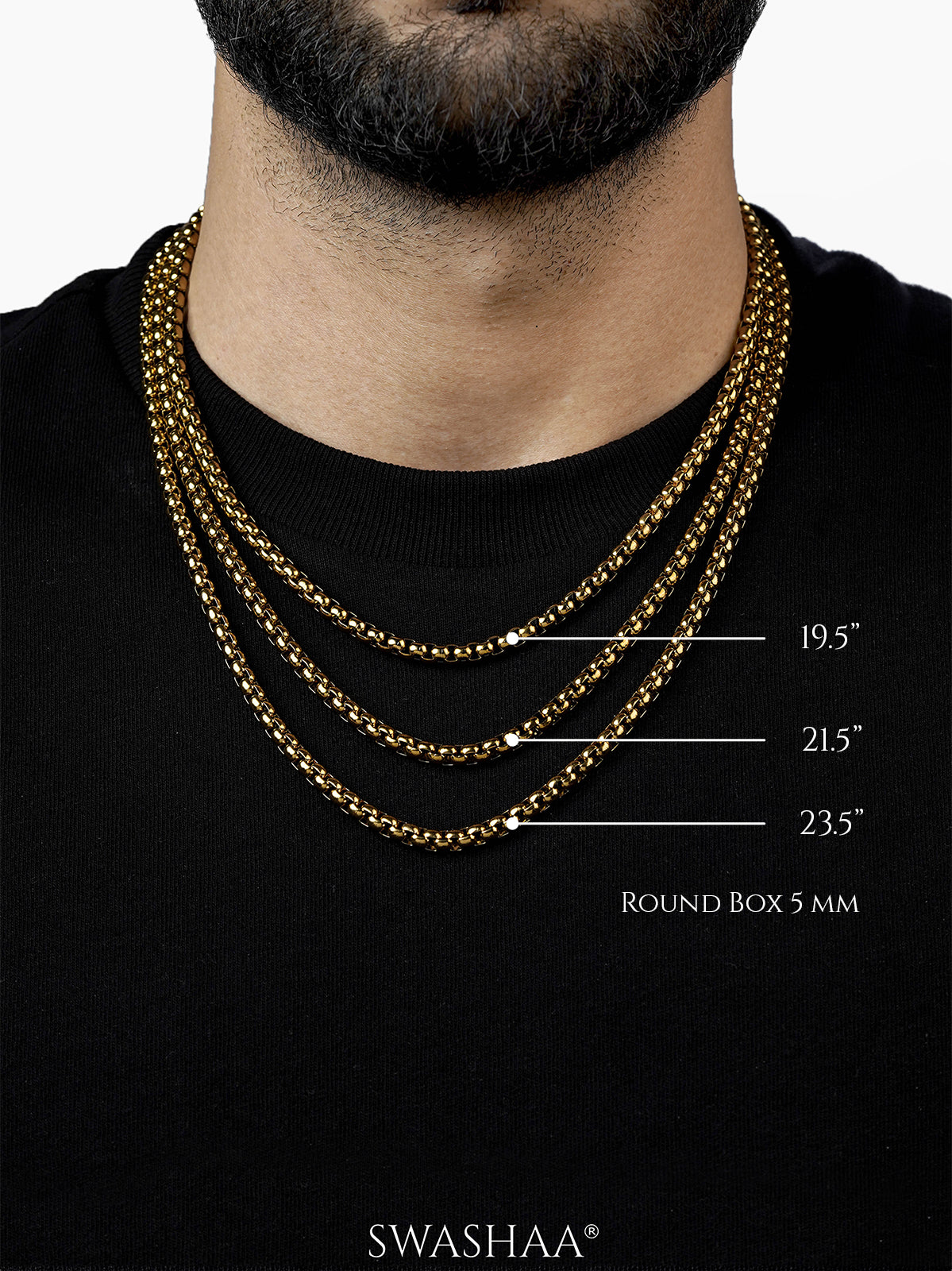 Round Box 5 MM Men's Chain