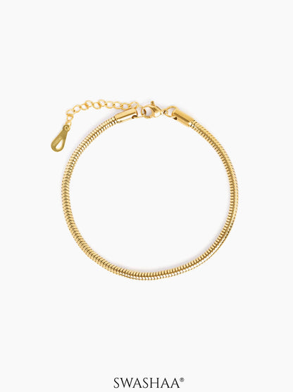 Round Rope Chain 3 MM 18K Gold Plated Loose Bracelet
