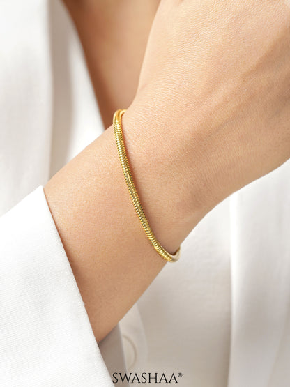 Round Rope Chain 3 MM 18K Gold Plated Loose Bracelet