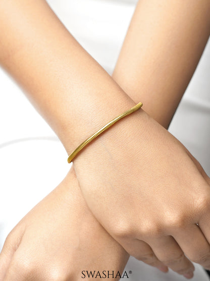 Round Rope Chain 3 MM 18K Gold Plated Loose Bracelet