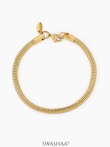 Round Rope Chain 18K Gold Plated 4 MM Men's Bracelet